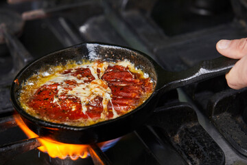 Cooking Provoleta Argentina / Provolone Chesse.