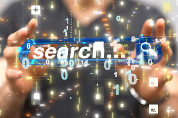 search bar engine touch digital 3d