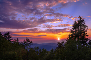 Fototapeta na wymiar Smokey Mountain Sunset in Summer