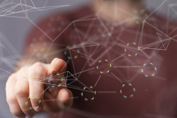 network binary code interface digital touch