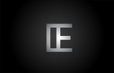 black grey E alphabet letter logo icon. Line design for business and company identity