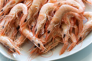 Gambas blancas de Huelva cocidas.