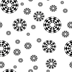 Seamless black pattern on a white background