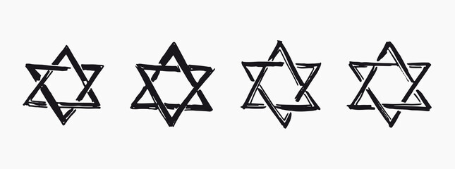 Star of David. Hand-drawn style. Vector. 