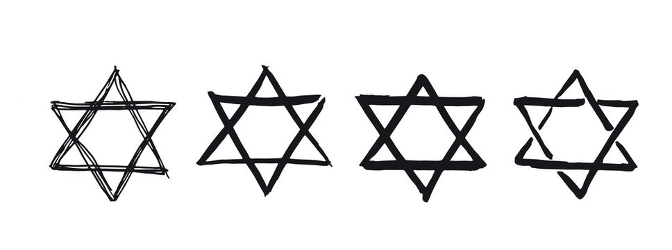 Star Of David. Hand-drawn Style. Vector. 