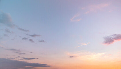 background of the evening sunset sky with light clouds