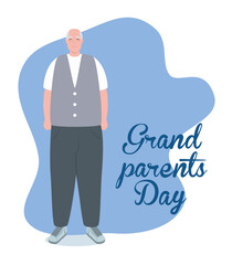 happy grand parents day with cute grandfather vector illustration design