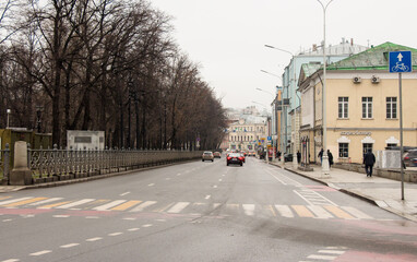 Feb 27, 2020. Petrovsky boulevard in Moscow, Russia