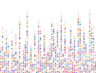 Dna test infographic. Dna genomes sequencing, deoxyribonucleic acid genetic map and genome sequence analyse. Vector illustration.