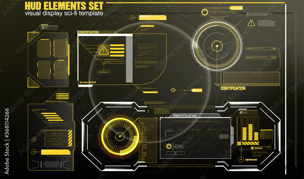 Poster information box bars and modern digital info frame layout templates. good for game ui/ux. vector ill