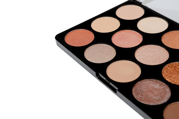 Make-up palette isolated on white background. top view