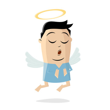 funny cartoon illustration of an angel