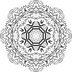Mandala. Round Ornament Black White Pattern. Vintage decorative elements. Hand drawn background. Arabic, Islam, Indian. Vector illustration