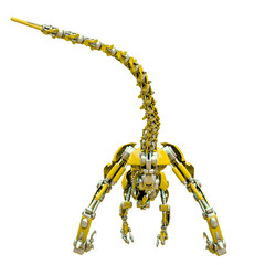 velociraptor robot attack rear view