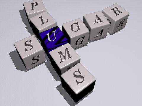 Combination Of Christmas: SUGAR PLUMS Built By Cubic Letters From The Top Perspective, Excellent For The Concept Presentation. Background And Food