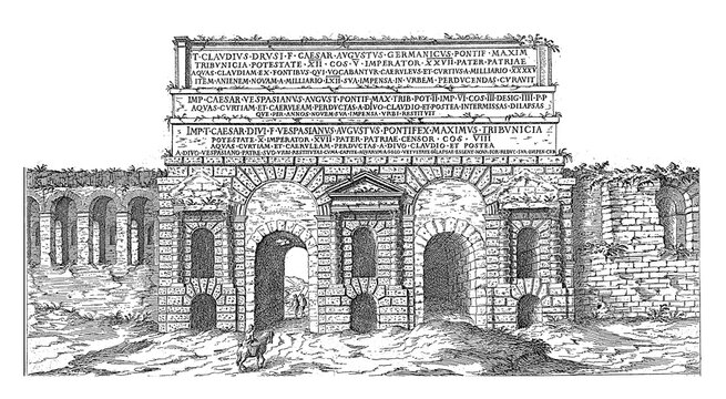 recommend clip art: Porta Maggiore in Rome, vintage illustration.
