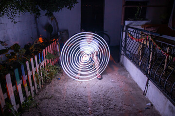 Light painting realized with white led light.
