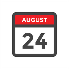 August 24 calendar icon with day of month