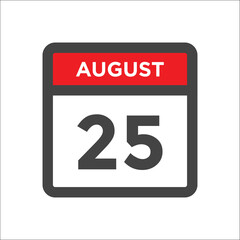 August 25 calendar icon with day of month