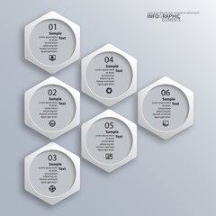 Abstract 3D Paper Infographics. Business template .Vector illustration