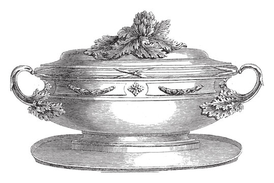Cabinet des Modes or New Modes, vintage illustration.