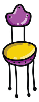 Purple Chair, Illustration, Vector On White Background