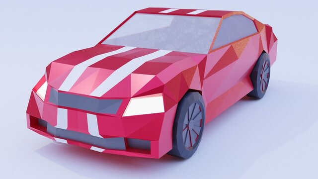 low poly car