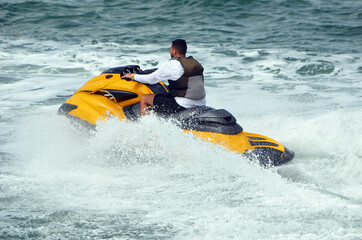 jet ski in action