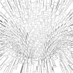 Abstract Grid Tile Tunnel Construction Structure Vector