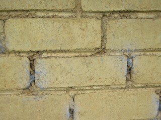 close up of old natural brick wall