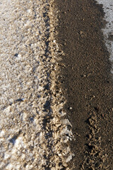 close-up of a rural sand road