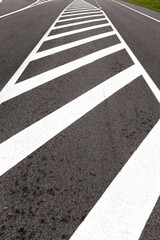 white road markings drawn