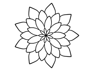 flower, mandala zen - a crayon coloured template