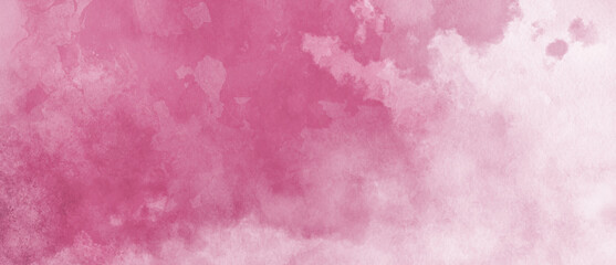 Watercolor background in pink and white painting with cloudy distressed texture and marbled grunge, soft fog or hazy lighting and pastel colors