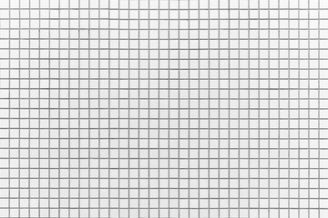 White mosaic wall tile pattern and seamless background