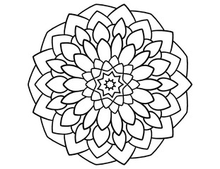 mandala zen flower - stencil for crayon coloring