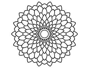 mandala zen flower - stencil for crayon coloring