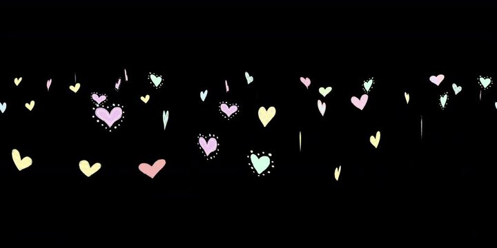 Pastel hearts circling around visual effects for 360 VR video.(loopable)