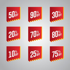 Set of discount offer price label, symbol for advertising campaign in retail