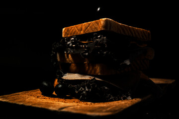 Fototapeta premium Sandwich breakfast black