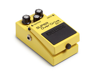 Bangkok, Thailand - July 15, 2020: Boss electric guitar effects pedals  model super overdrive SD-1....