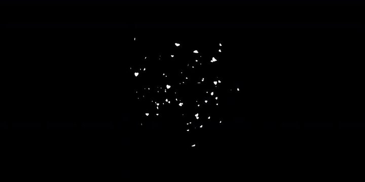 3D hearts that flies up visual effects for 360 VR video.