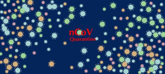 nCoV Quarantine Vector Banner. Virus Protection Flat Corona Web Page. 