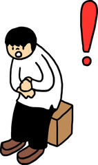Illustration of a sitting and inspiring man