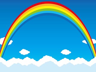 虹色青空背景