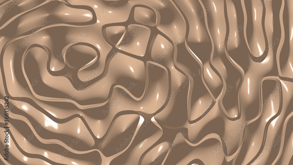Aufkleber simple light raw sienna monochromic 3d abstract background image made of plain crackle patterns with