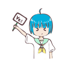 happy cute japanese student cartoon