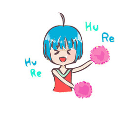 happy cute japanese student cartoon