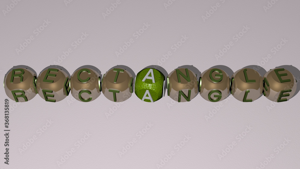 Poster combination of rectangle built by cubic letters from the top perspective, excellent for the concept 