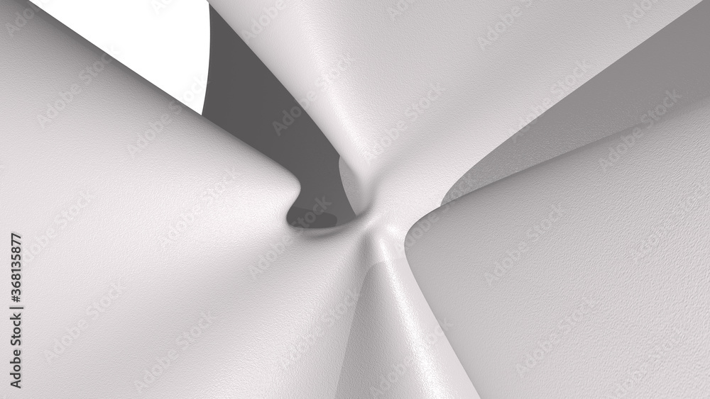 Poster chaotic 3d abstract background of curved geometrical patterns of lavender blush color with lighting 